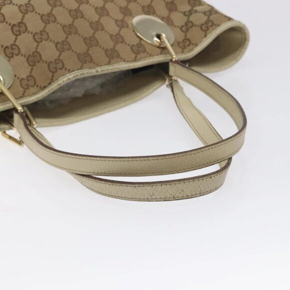 GUCCI GG Canvas Tote Bag Beige Gold 120836 Auth BA3640 - Picture 8 of 16